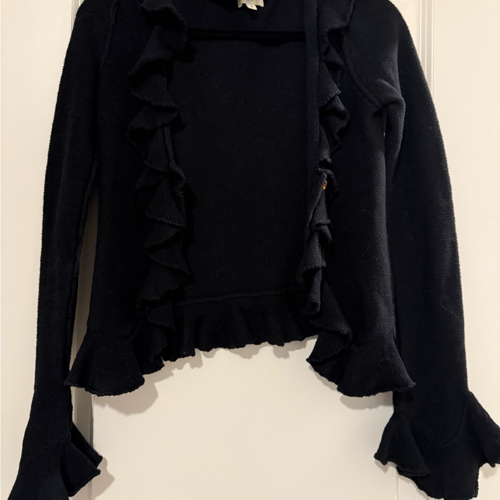 LPA Elegant Black Ruffle Blouse - Picture 2 of 3